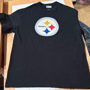 Pittsburgh Steelers Black Logo T-Shirt Troy Polamalu